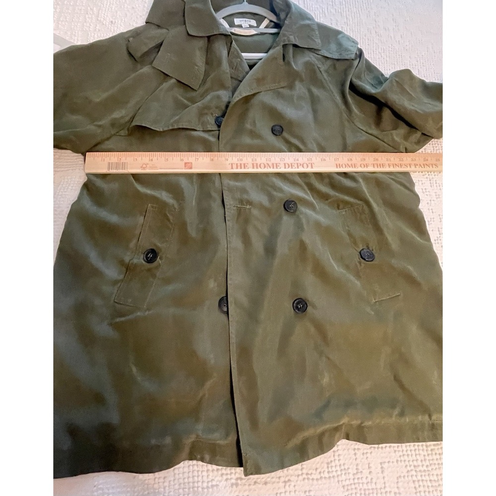 Umgee Womens Utility Jacket Size Small Olive Green Double Breasted Hooded BOHO - Picture 5 of 10